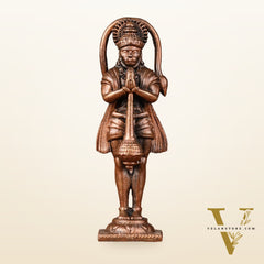 Pure Copper Standing Hanuman Idol - 2.5-inch