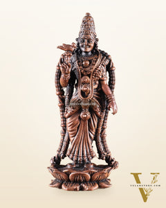 Pure Copper Standing Meenakshi Devi Idol – 5 Inch, 310g
