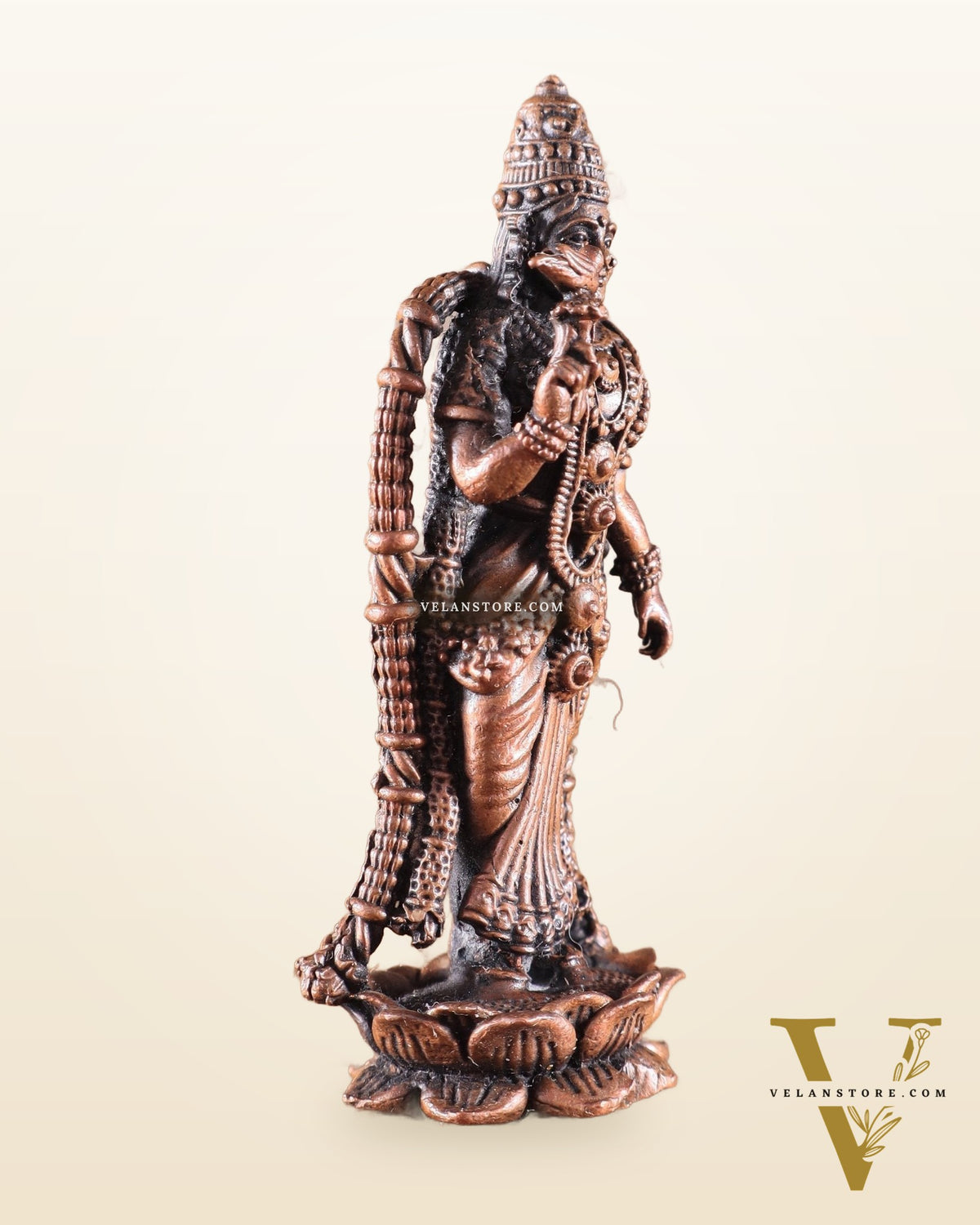 Pure Copper Standing Meenakshi Devi Idol – 5 Inch, 310g