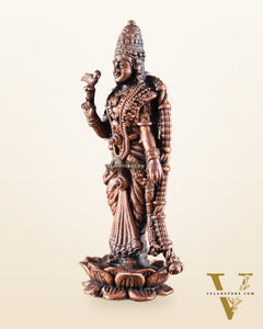 Pure Copper Standing Meenakshi Devi Idol – 5 Inch, 310g
