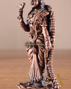 Pure Copper Standing Meenakshi Devi Idol – 5 Inch, 310g