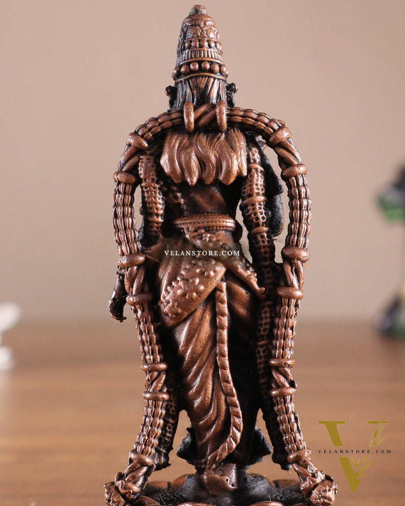 Pure Copper Standing Meenakshi Devi Idol – 5 Inch, 310g