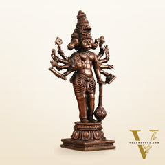 Pure Copper Standing Panchmukhi Hanuman Ji Idol - 4.5 in Height
