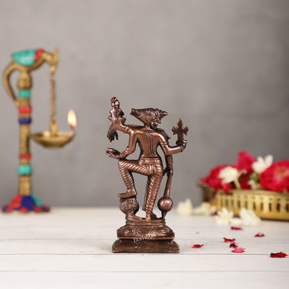 Pure Copper Standing bhoovaraha Lakshmi Bhoomi Devi Idol | Height 5.5 inch | BudhShiv Brass Handicrafts