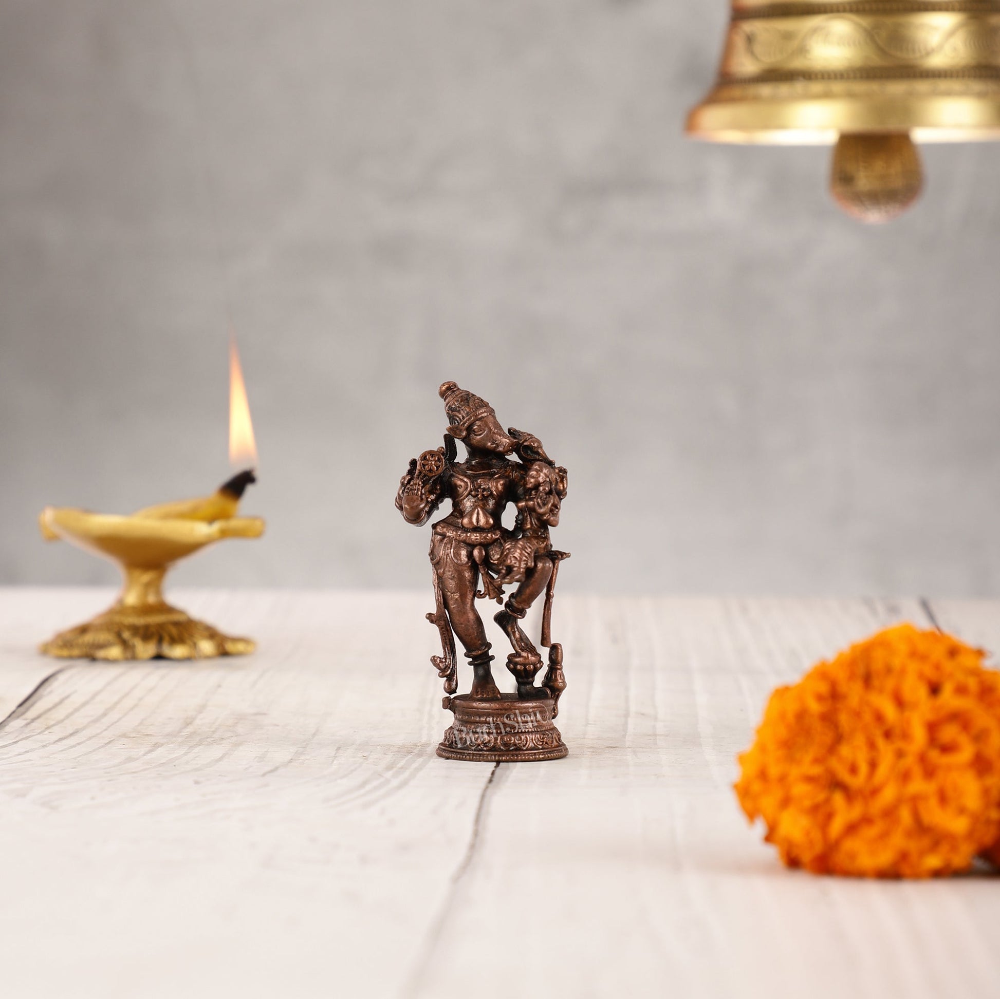 Pure Copper Standing BhooVaraha Lakshmi Idol - 3 Inch