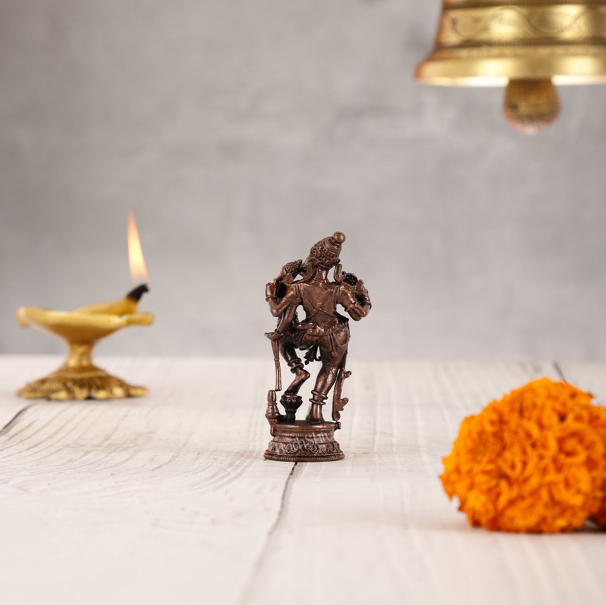 Pure Copper Standing BhooVaraha Lakshmi Idol - 3 Inch