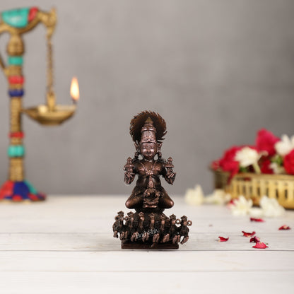 Pure Copper Surya Dev Rath Idol | Height 4 inch | BudhShiv Brass Handicrafts