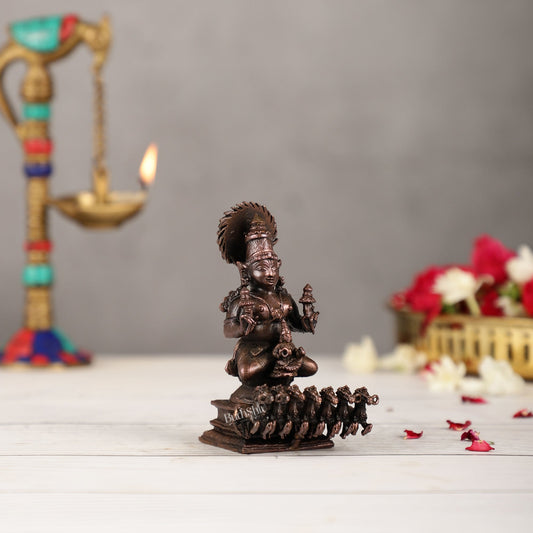 Pure Copper Surya Dev Rath Idol | Height 4 inch | BudhShiv Brass Handicrafts