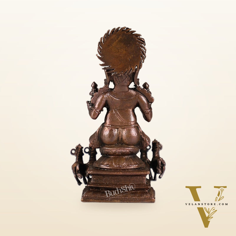 Pure Copper Surya Dev Rath Idol | Height 4 inch | BudhShiv Brass Handicrafts