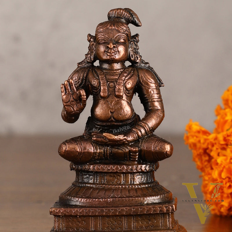 Pure Copper Swamy Nammazhwar Idol - 3 Inches