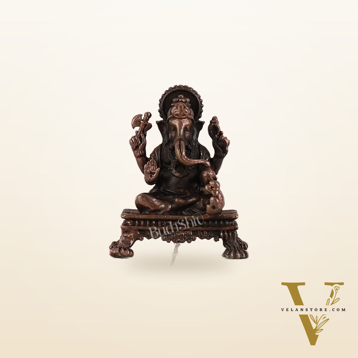 Pure Copper Tiny Lord Ganesha Idol | Handcrafted Statue - 2.5"