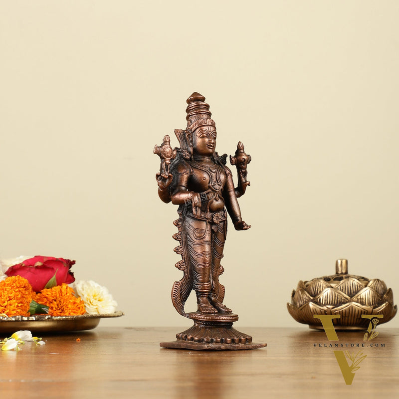 Pure Copper Tirupati Balaji Idol 7"