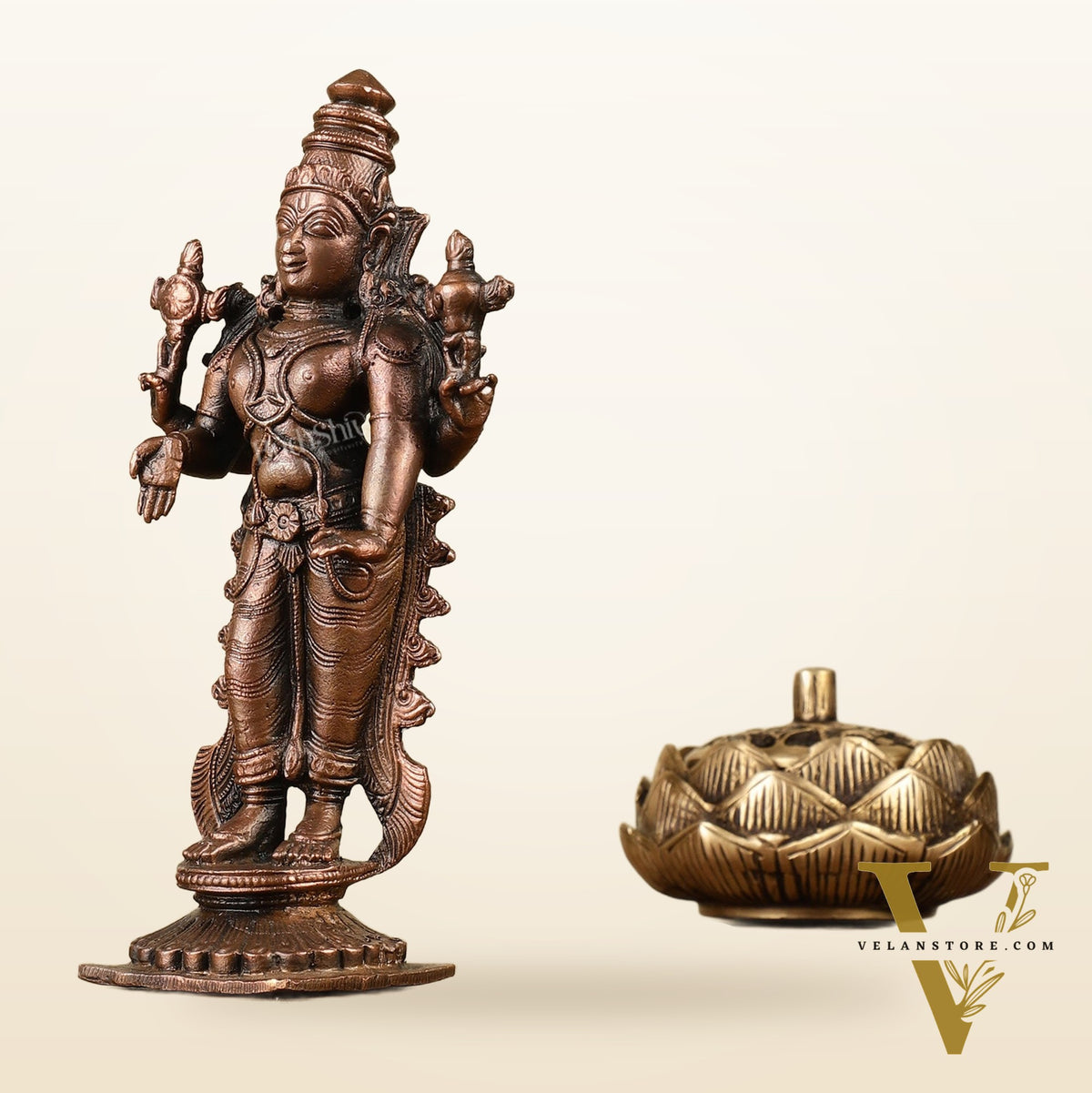Pure Copper Tirupati Balaji Idol 7"