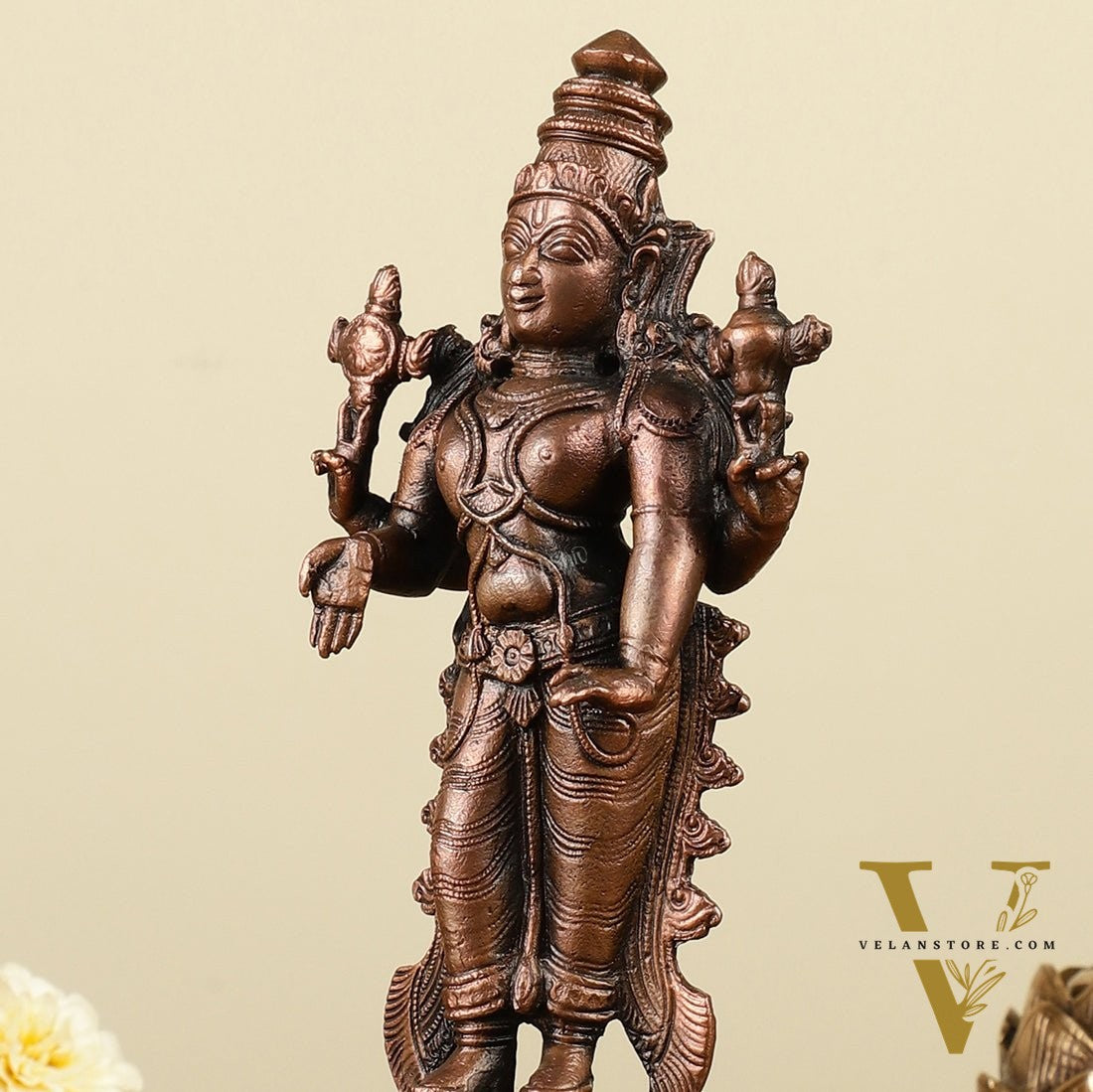 Pure Copper Tirupati Balaji Idol 7"