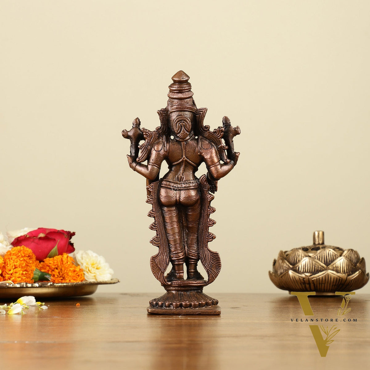 Pure Copper Tirupati Balaji Idol 7"