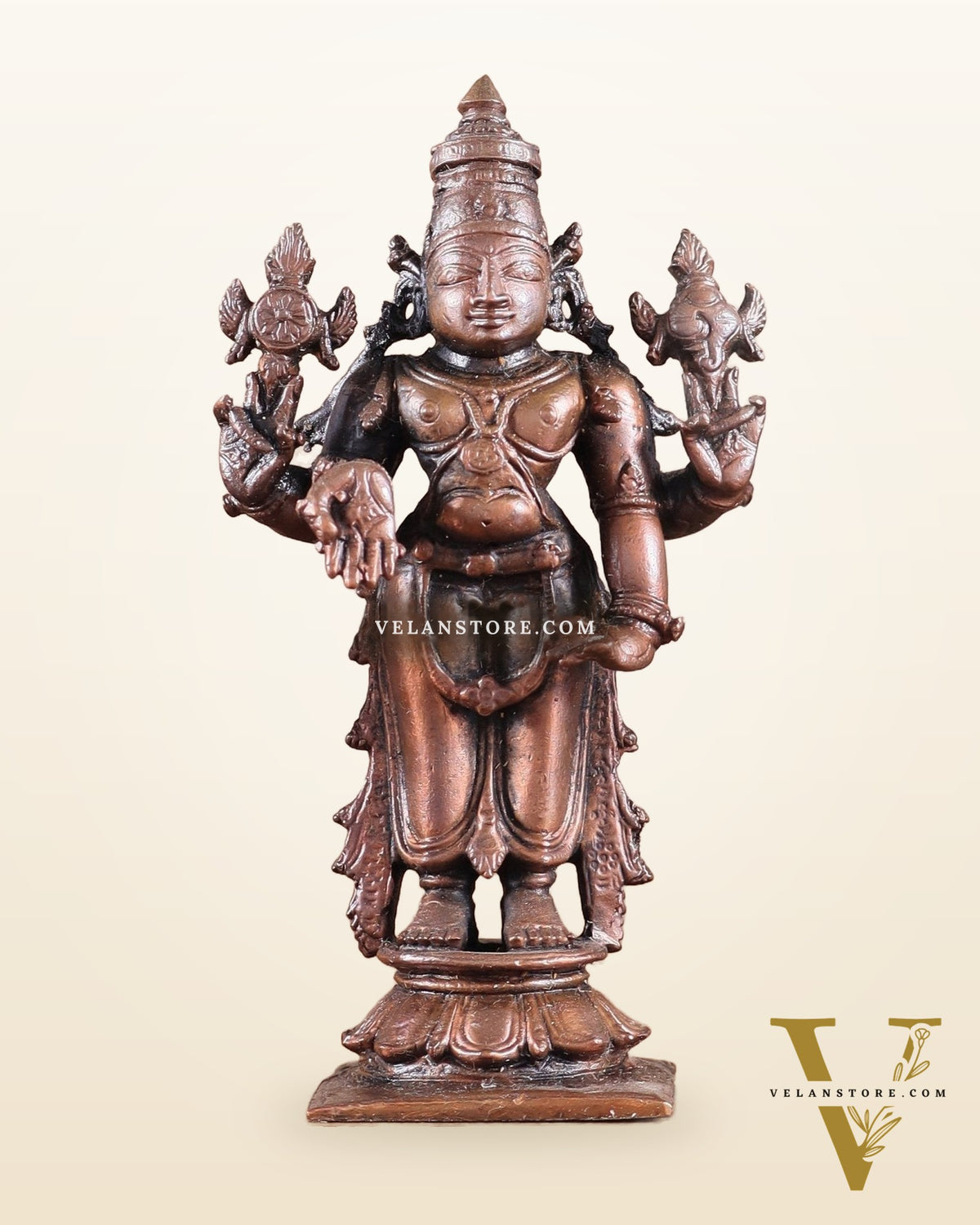 Pure Copper Tirupati Balaji with Hanuman & Garuda Idol Set 5"