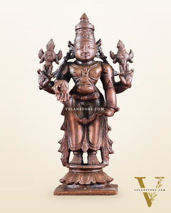 Pure Copper Tirupati Balaji with Hanuman & Garuda Idol Set 5"