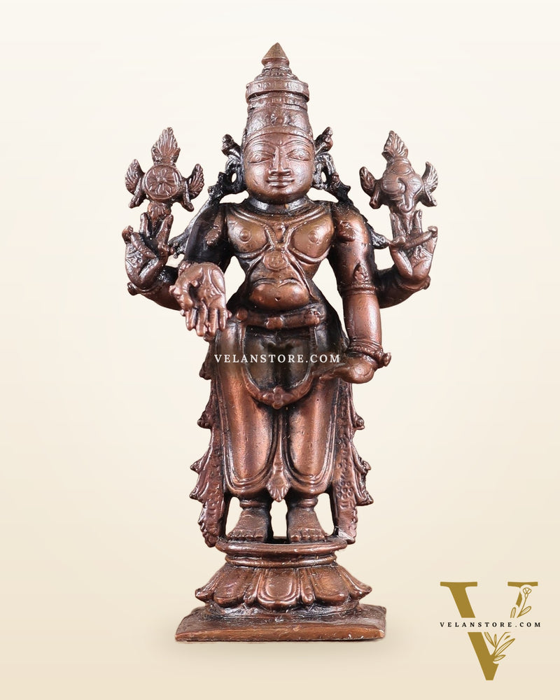 Pure Copper Tirupati Balaji with Hanuman & Garuda Idol Set 5"