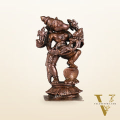 Pure Copper Varaha with Lakshmi Bhoomi Devi Idol | Height 3.5 inch | BudhShiv Brass Handicrafts