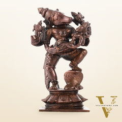 Pure Copper Varaha with Lakshmi Bhoomi Devi Idol | Height 3.5 inch | BudhShiv Brass Handicrafts