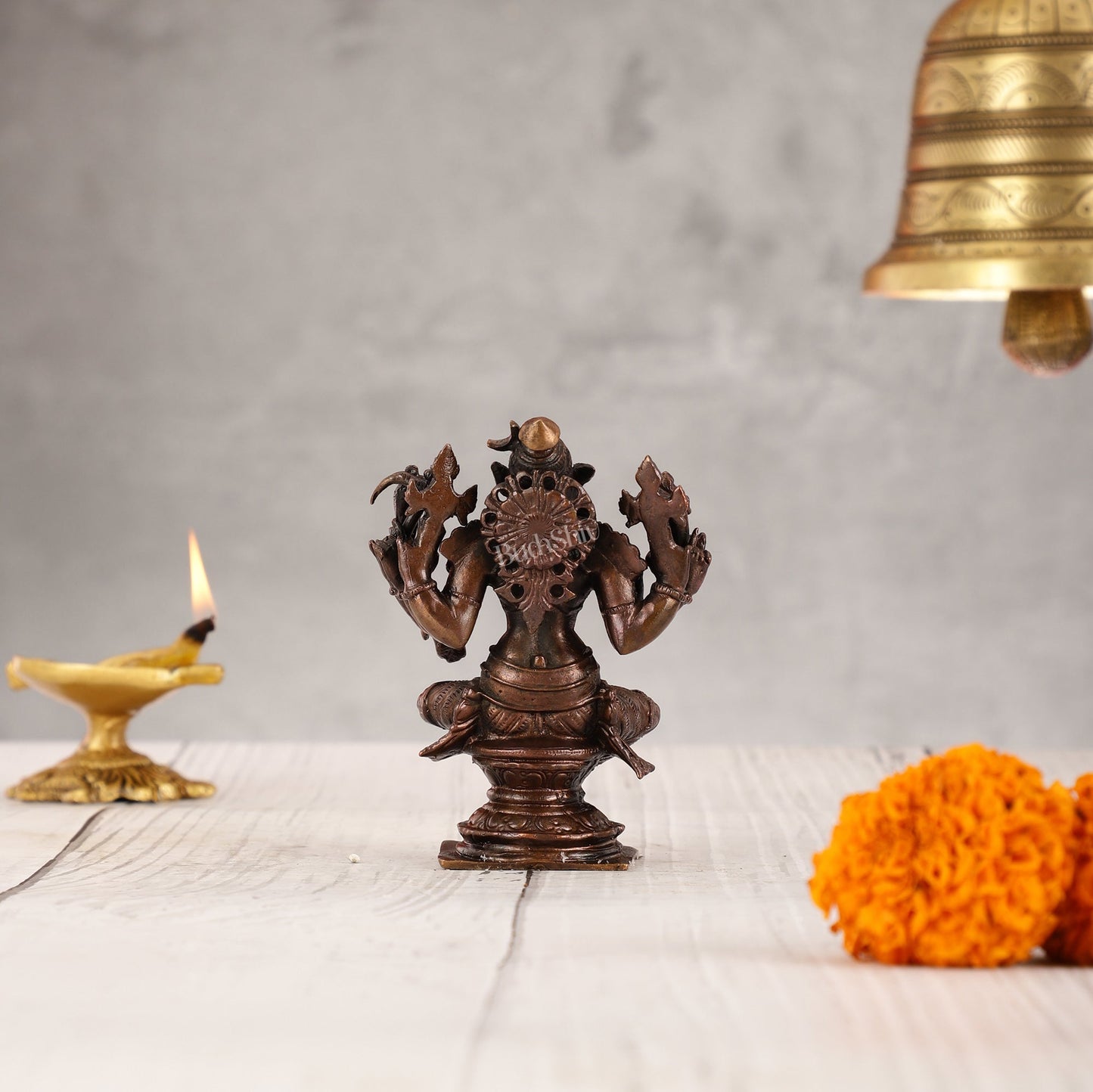 Pure Copper Varahi Amman Idol six arms | Height 3.5 inch | BudhShiv Brass Handicrafts