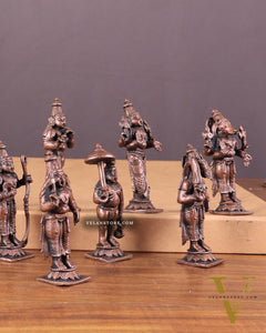Pure Copper Vishnu Dashavatar Idol Set 3.5"