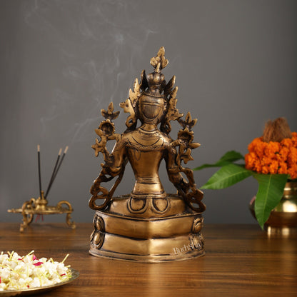 Pure Fine Brass White Tara Statue | 14 inch