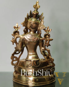 Pure Fine Brass White Tara Statue | Symbol of Purity | 14" x 8" x 5"