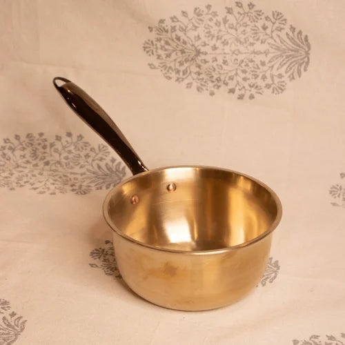 Kansa Tulsi Sauce Pan with Heat Resistant Handle