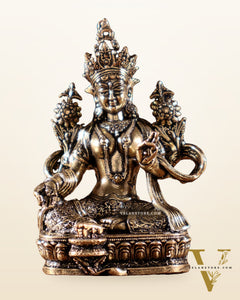 Pure Superfine Brass Buddhist Green Tara Miniature Idol 2 inch