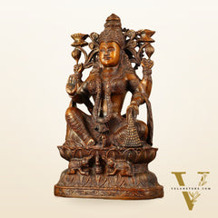 Pure Superfine Brass Goddess Lakshmi Idol - 15.5"