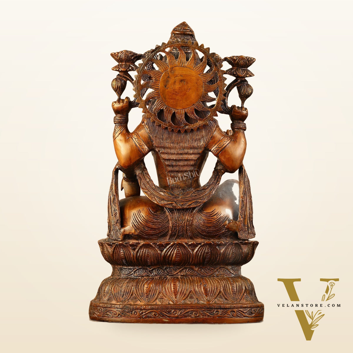 Pure Superfine Brass Goddess Lakshmi Idol - 15.5"