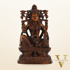 Pure Superfine Brass Goddess Lakshmi Idol - 15.5"