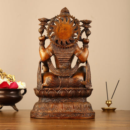 Pure Superfine Brass Goddess Lakshmi Idol - 15.5"