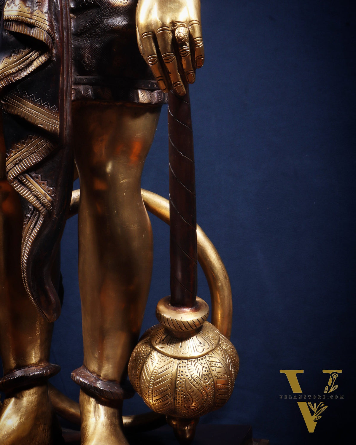 Pure Superfine Brass Large Standing Hanuman Statue 38"