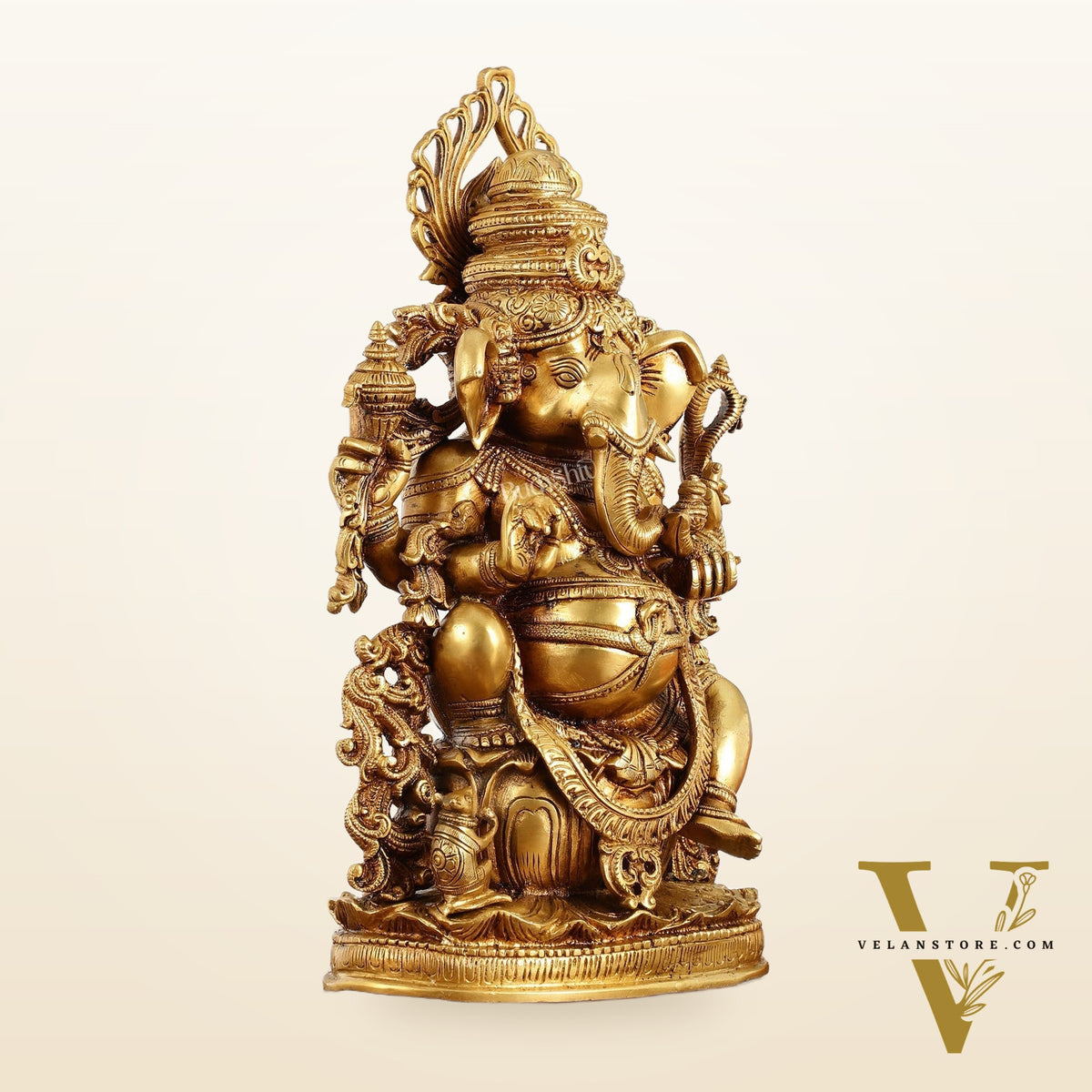 Pure Superfine Brass Lord Ganesha Unique Statue 14 inch