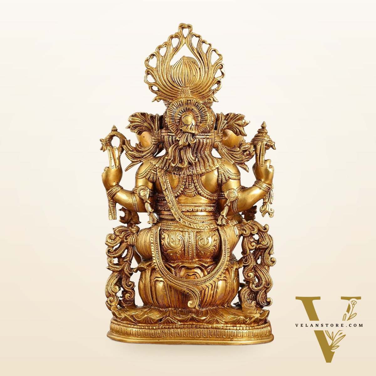 Pure Superfine Brass Lord Ganesha Unique Statue 14 inch