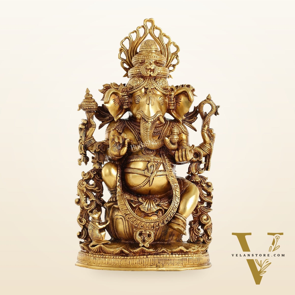 Pure Superfine Brass Lord Ganesha Unique Statue 14 inch