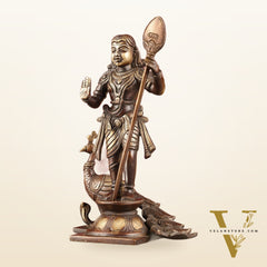 Pure Superfine Brass Raja Murugan Kumaraswamy Idol - 8.75" antique chola