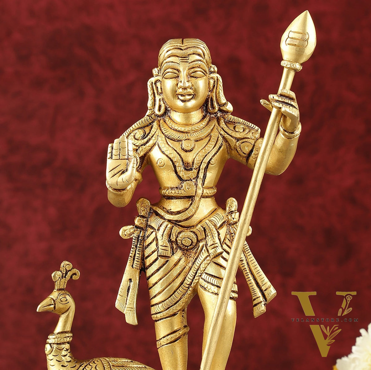 Pure Superfine Brass Raja Murugan Kumaraswamy Idol - 8.75"