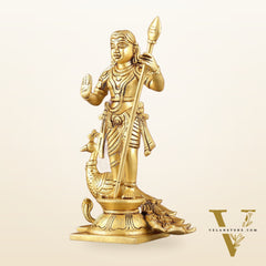 Pure Superfine Brass Raja Murugan Kumaraswamy Idol - 8.75"