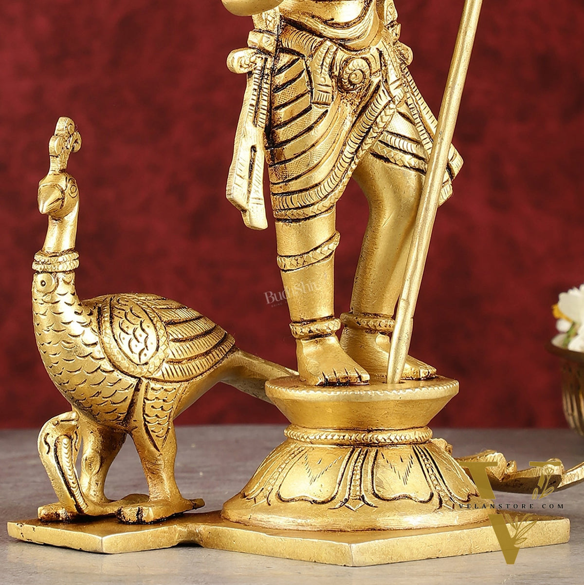Pure Superfine Brass Raja Murugan Kumaraswamy Idol - 8.75"