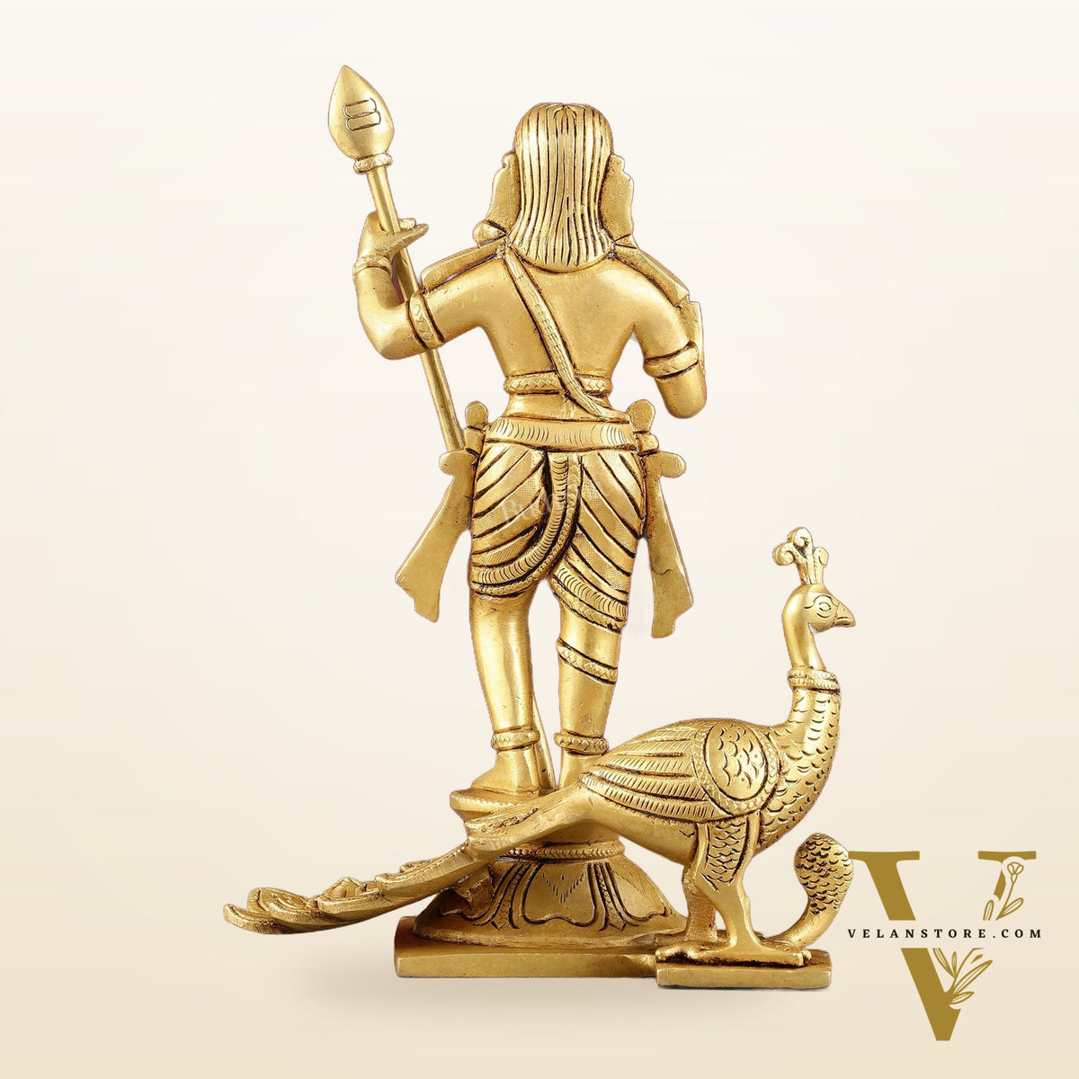 Pure Superfine Brass Raja Murugan Kumaraswamy Idol - 8.75"