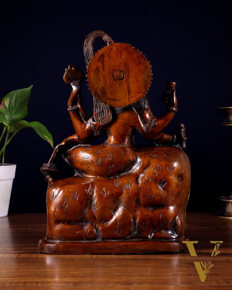 Pure Superfine Brass Shiva and Parvati Ananda Murti - 11"