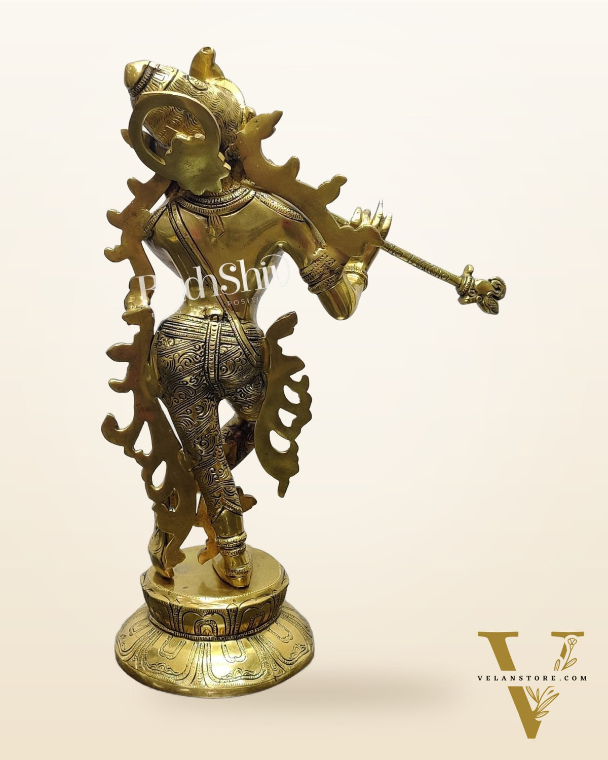 Pure Superfine Brass Very Unique South Indian Style Krishna Statue | Height 17 inches"