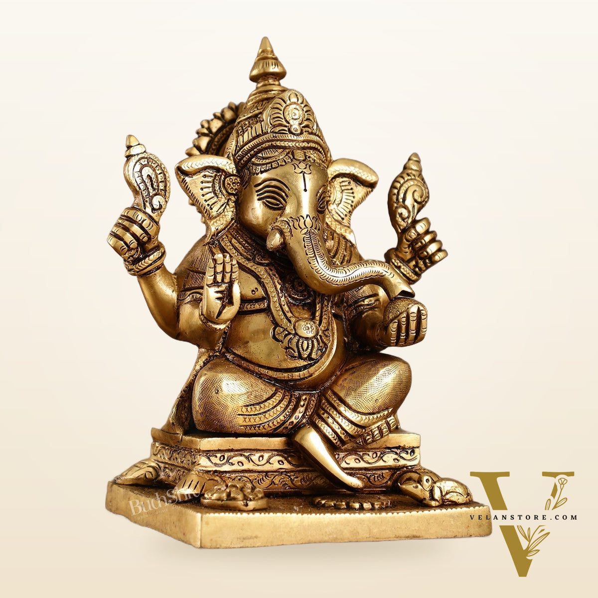 Pure Superfine Handcrafted Brass Ganesha Idol 8 inch