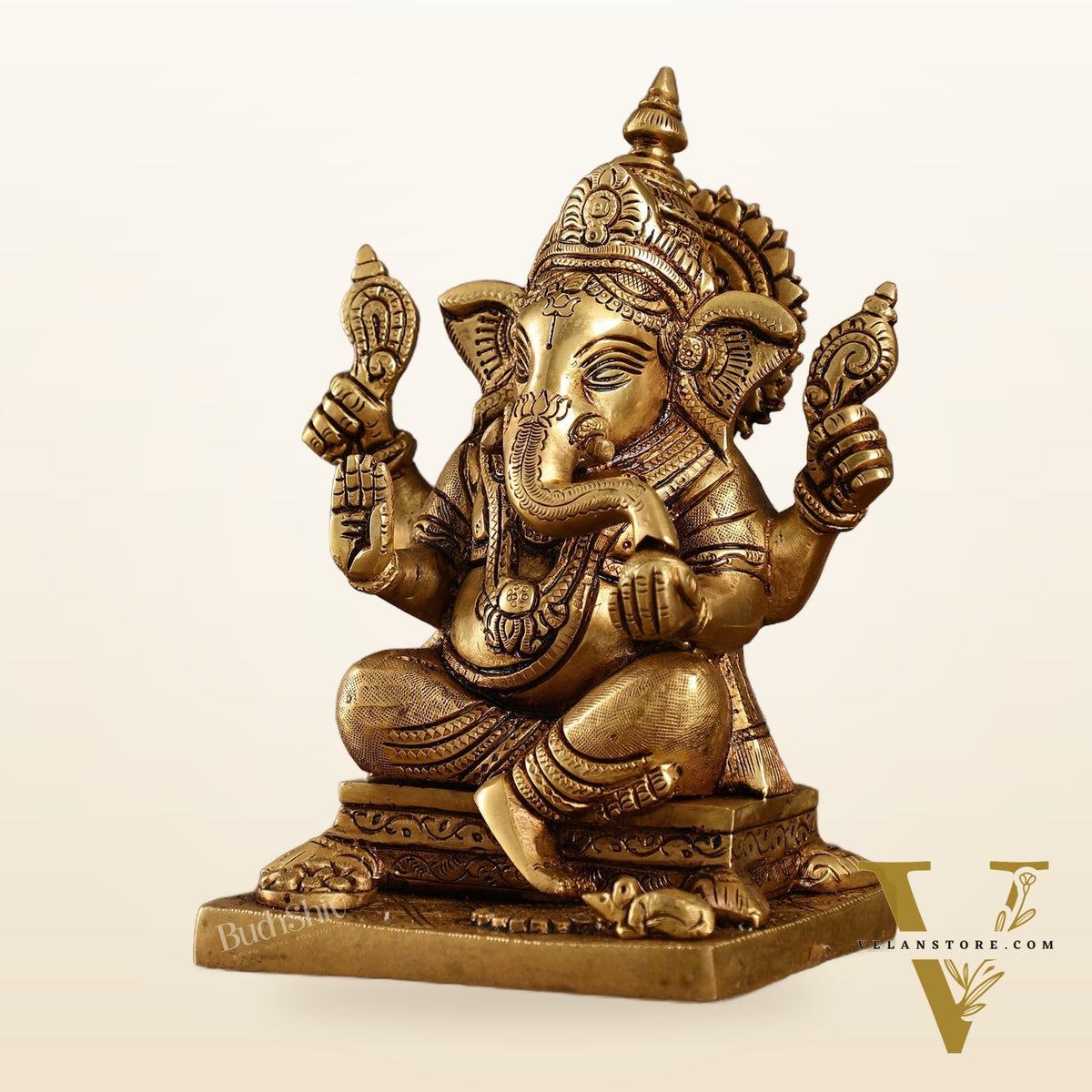 Pure Superfine Handcrafted Brass Ganesha Idol 8 inch