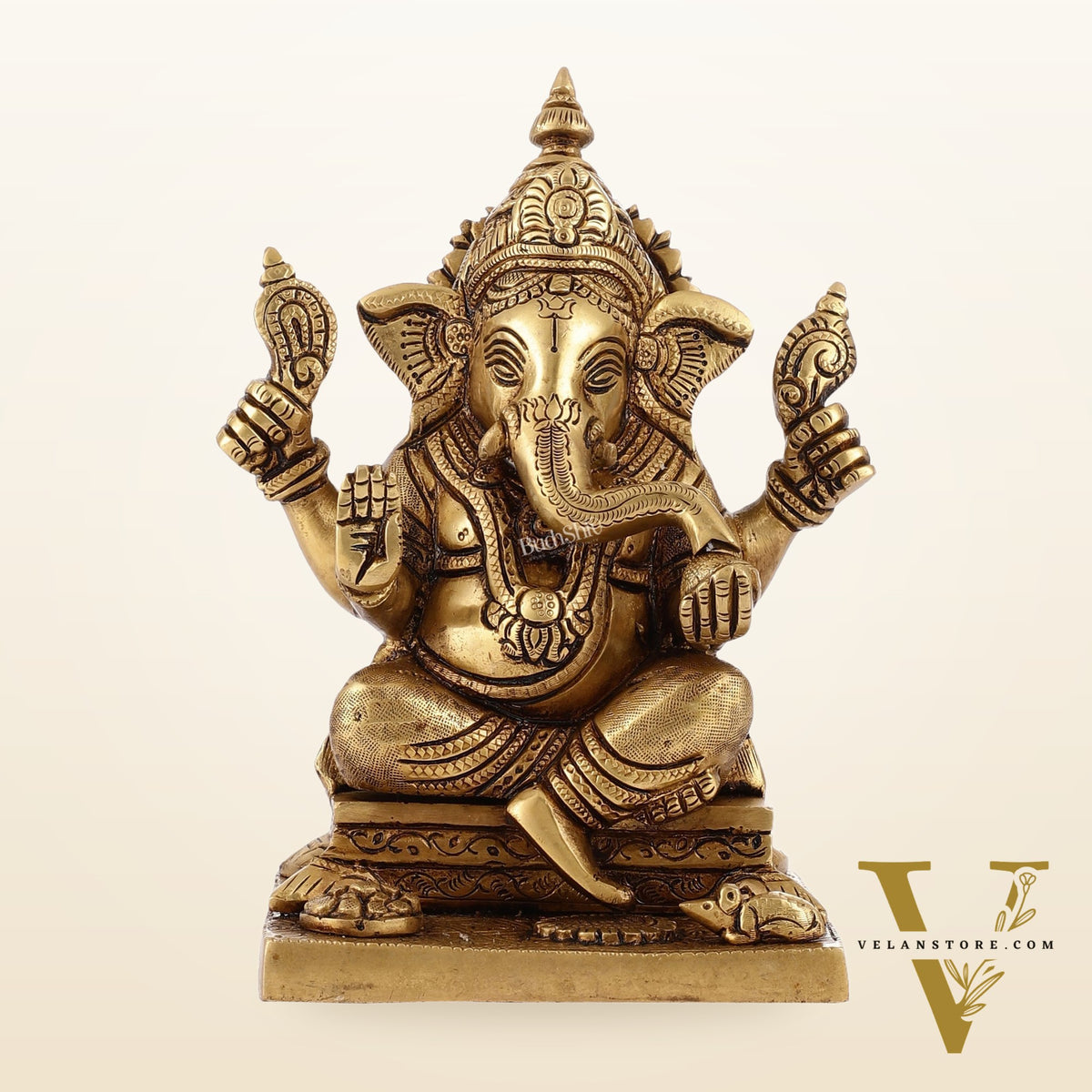 Pure Superfine Handcrafted Brass Ganesha Idol 8 inch