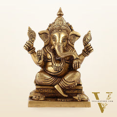 Pure Superfine Handcrafted Brass Ganesha Idol 8 inch