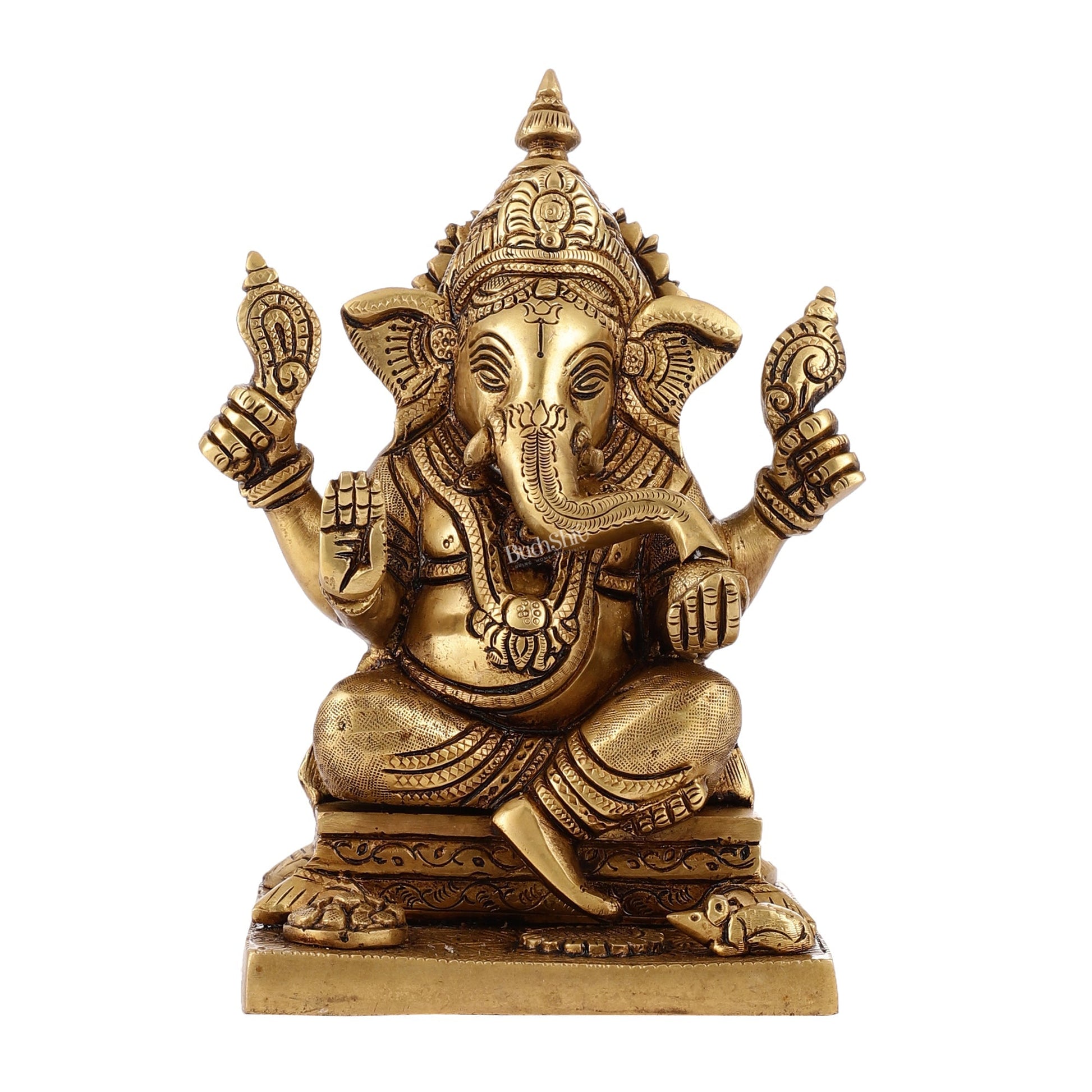 Pure Superfine Handcrafted Brass Ganesha Idol 8 inch